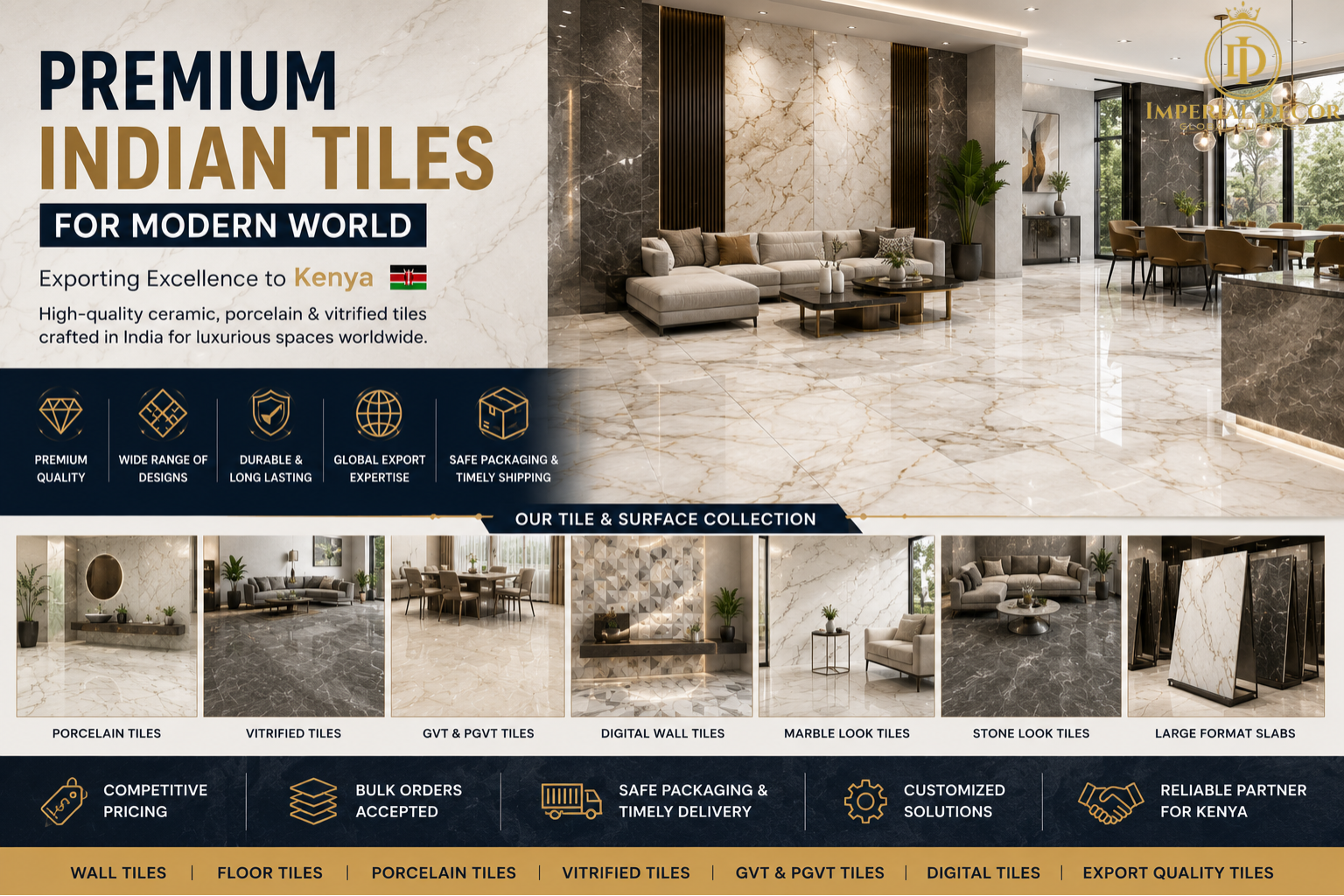 Did You Know Imperial Decor Global Surface is a Trusted Tiles Exporter from India?